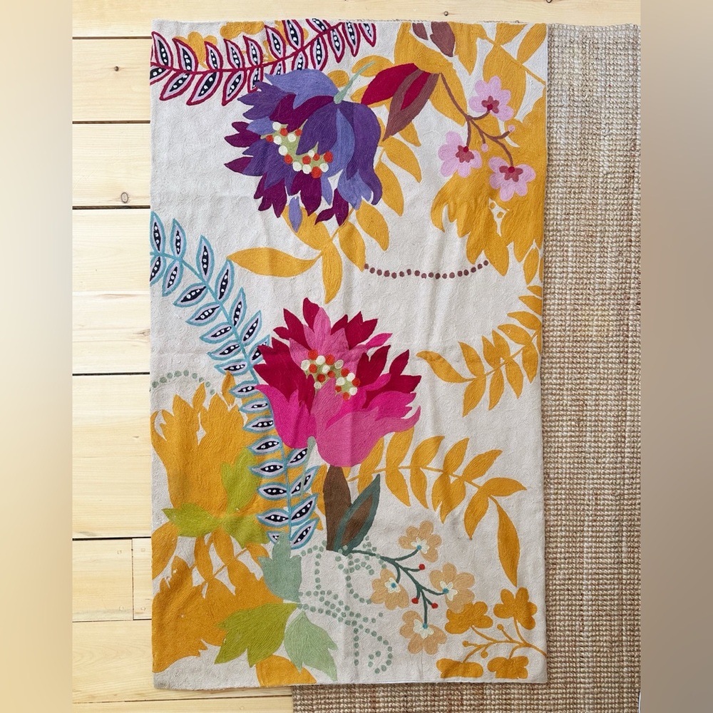 Wool Chain Stitch Rug 3' x 5'